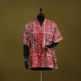 Hand batik cotton short kaftan 15 - handcrafted