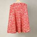 Red Hand Batik Print Cotton Wrap Around Skirt