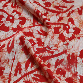 Red - Hand Batik Printed Cotton Blouse Piece