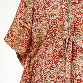  Hand Batik Printed Cotton Kaftan with Tie-Up Waist Online at iTokri.com