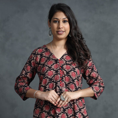 Buy Hand Batik Printed Cotton Kurta for Women