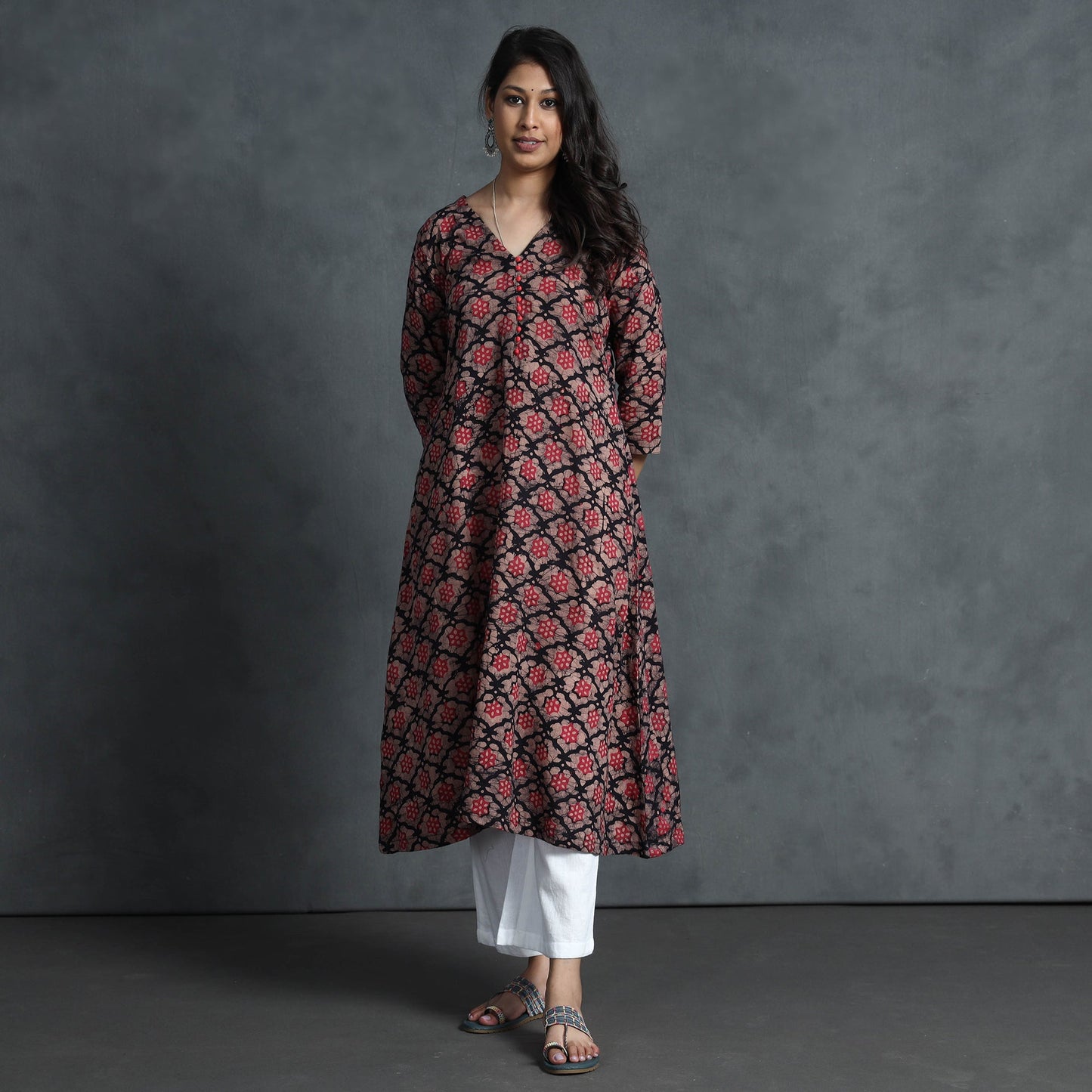 Buy Hand Batik Printed Cotton Kurta for Women