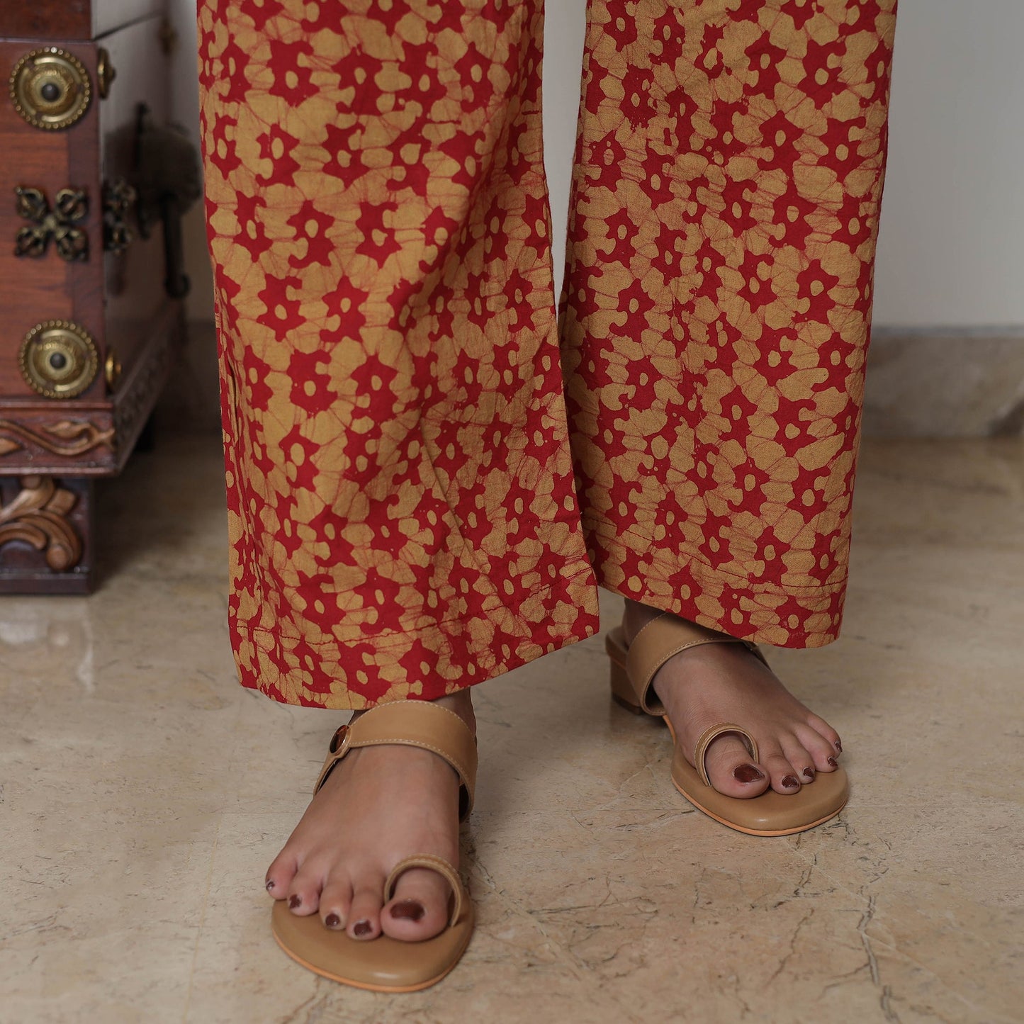  Hand Batik Printed Cotton Kurta with Palazzo & Dupatta Set 07 