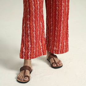 Red - hand batik printed cotton kurta with palazzo &
