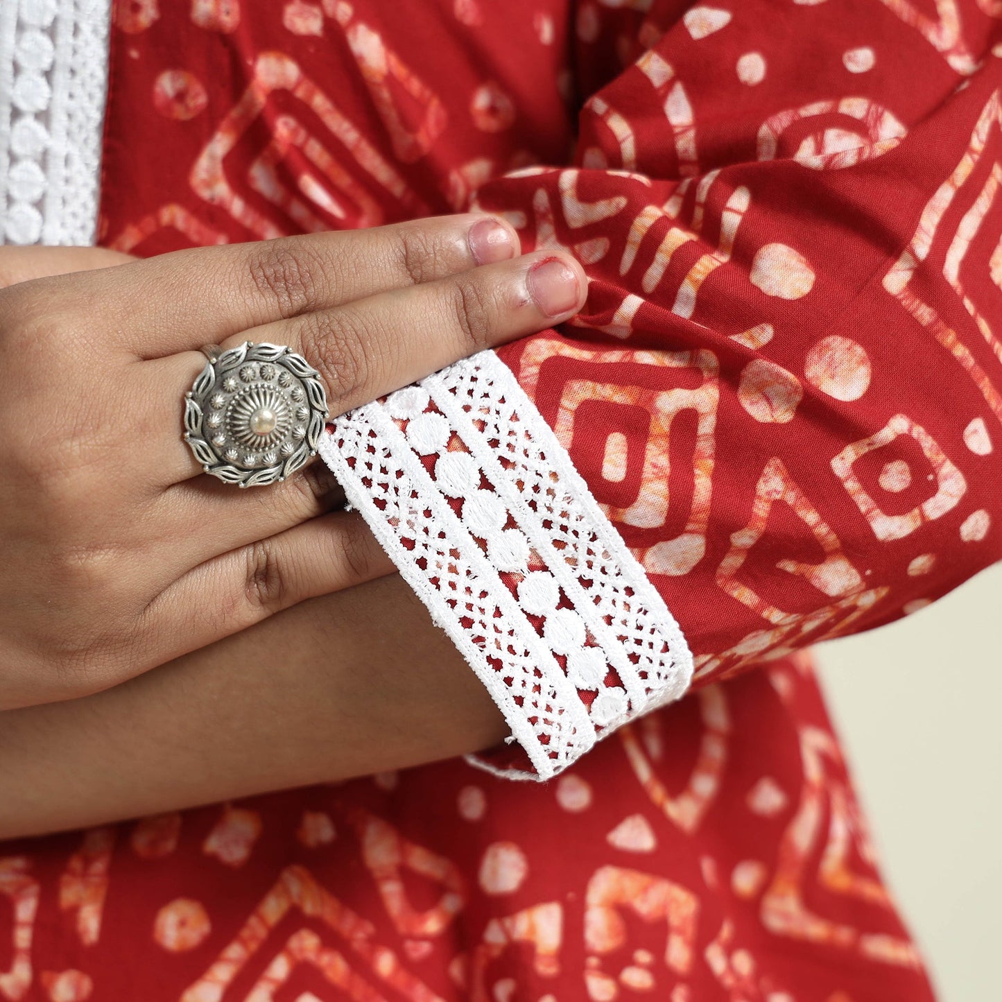  Hand Batik Printed Cotton Kurta with Palazzo Set 
