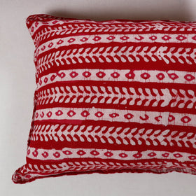 Red - hand batik printed cotton pillow cover (set of 2) 12