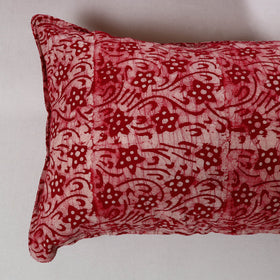 Red - hand batik printed cotton pillow cover (set of 2) 22