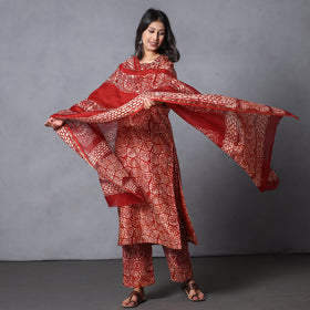 Batik Kurta with Palazzo & Dupatta Set