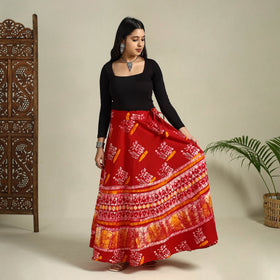 Buy Hand Batik Print Running Stitch Cotton Long Skirt