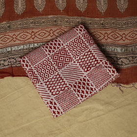 Hand block bagh print cotton 3pc unstitched dress material