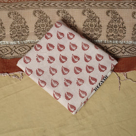 Hand block bagh print cotton 3pc unstitched dress material
