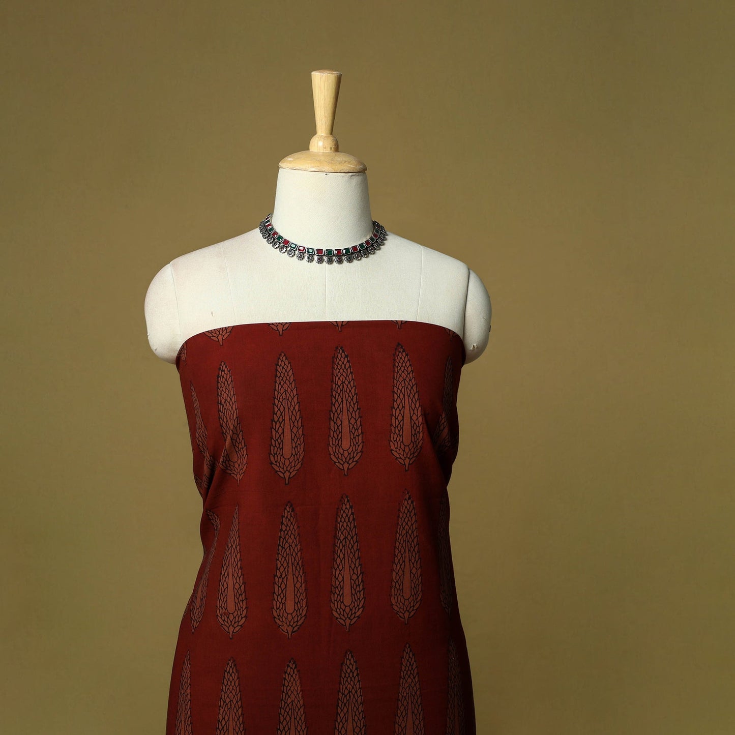 Hand block bagh print cotton 3pc unstitched dress material