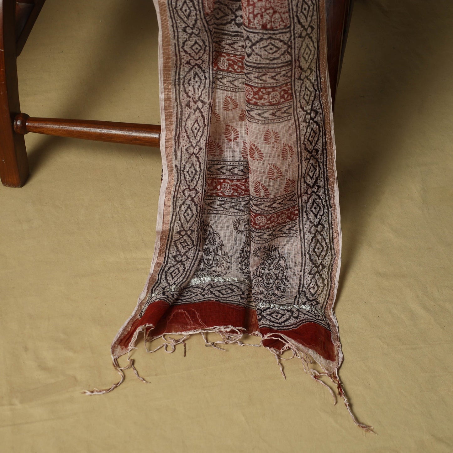 Hand block bagh print cotton 3pc unstitched dress material