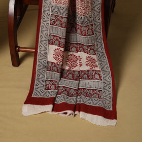 Red - hand bagh natural dyed cotton 3pc unstitched dress