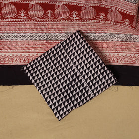 Hand bagh natural dyed cotton 3pc unstitched dress material