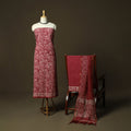 Hand block batik print cotton 3pc unstitched dress material