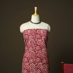 Hand block batik print cotton 3pc unstitched dress material