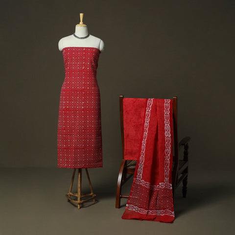 Hand batik cotton 3pc unstitched dress material 17