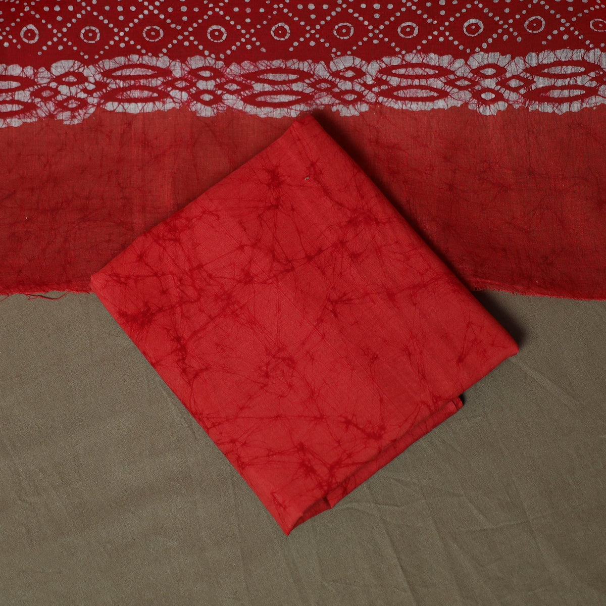 Hand batik cotton 3pc unstitched dress material 17