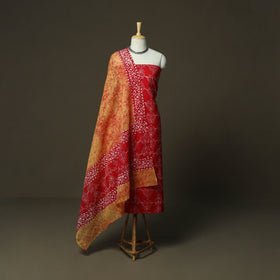 Hand batik cotton 3pc unstitched dress material 18