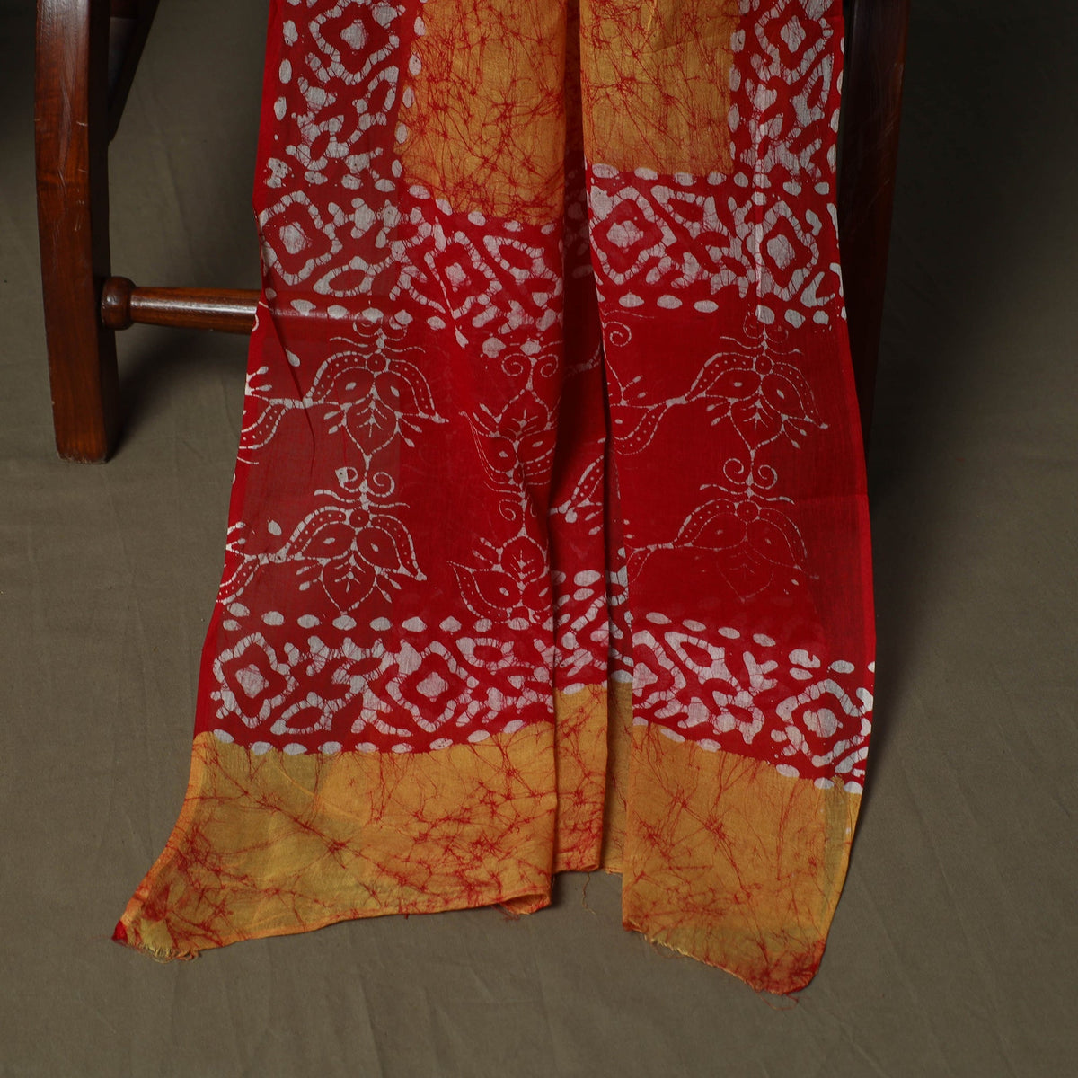 Hand batik cotton 3pc unstitched dress material 18