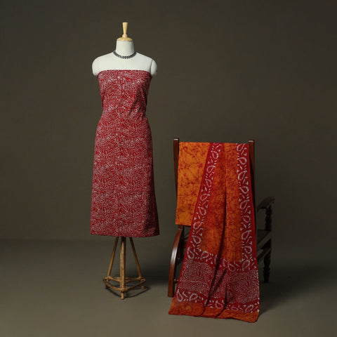 Hand batik cotton 3pc unstitched dress material 20