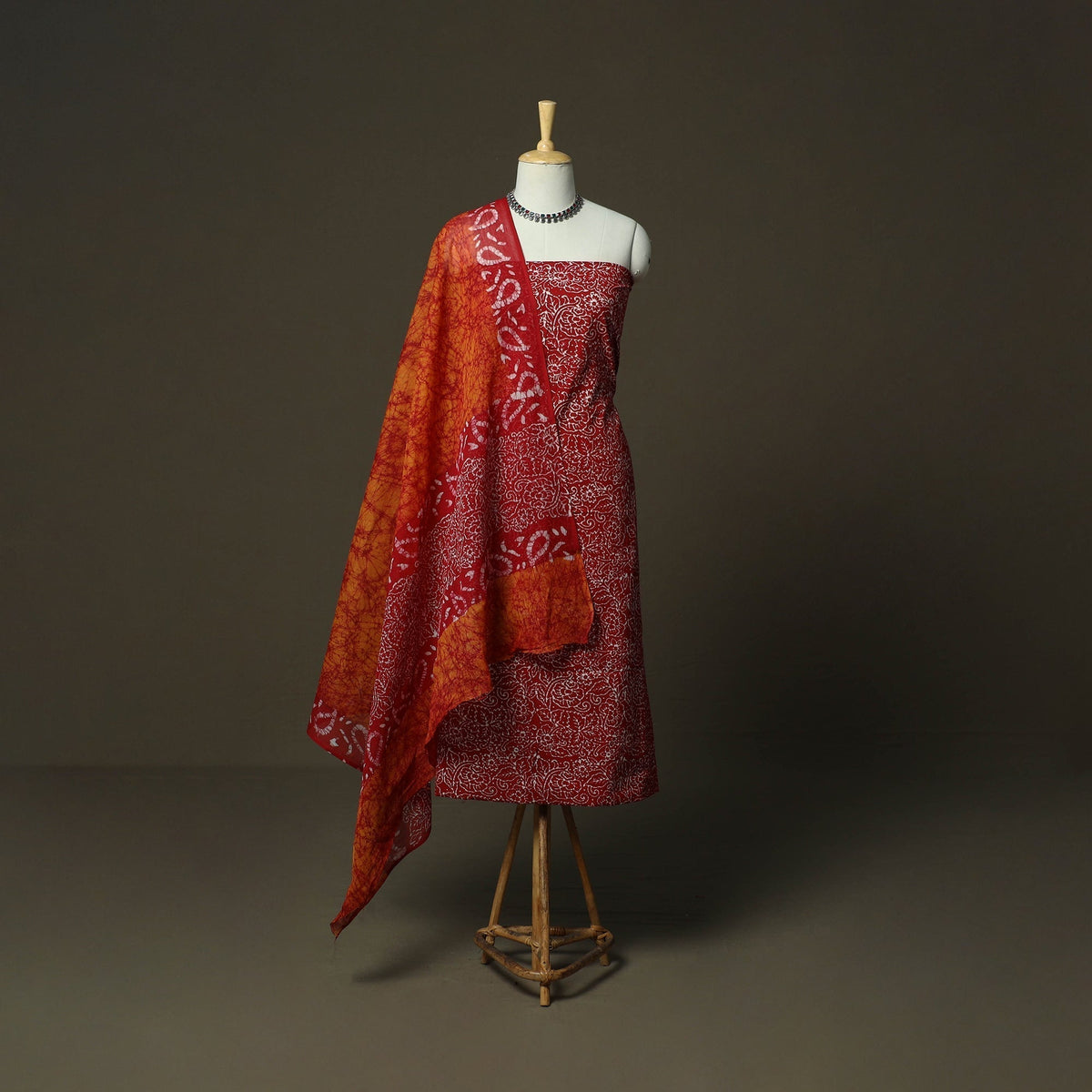 Hand batik cotton 3pc unstitched dress material 20