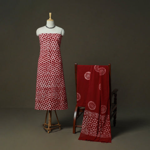 Hand batik cotton 3pc unstitched dress material 60