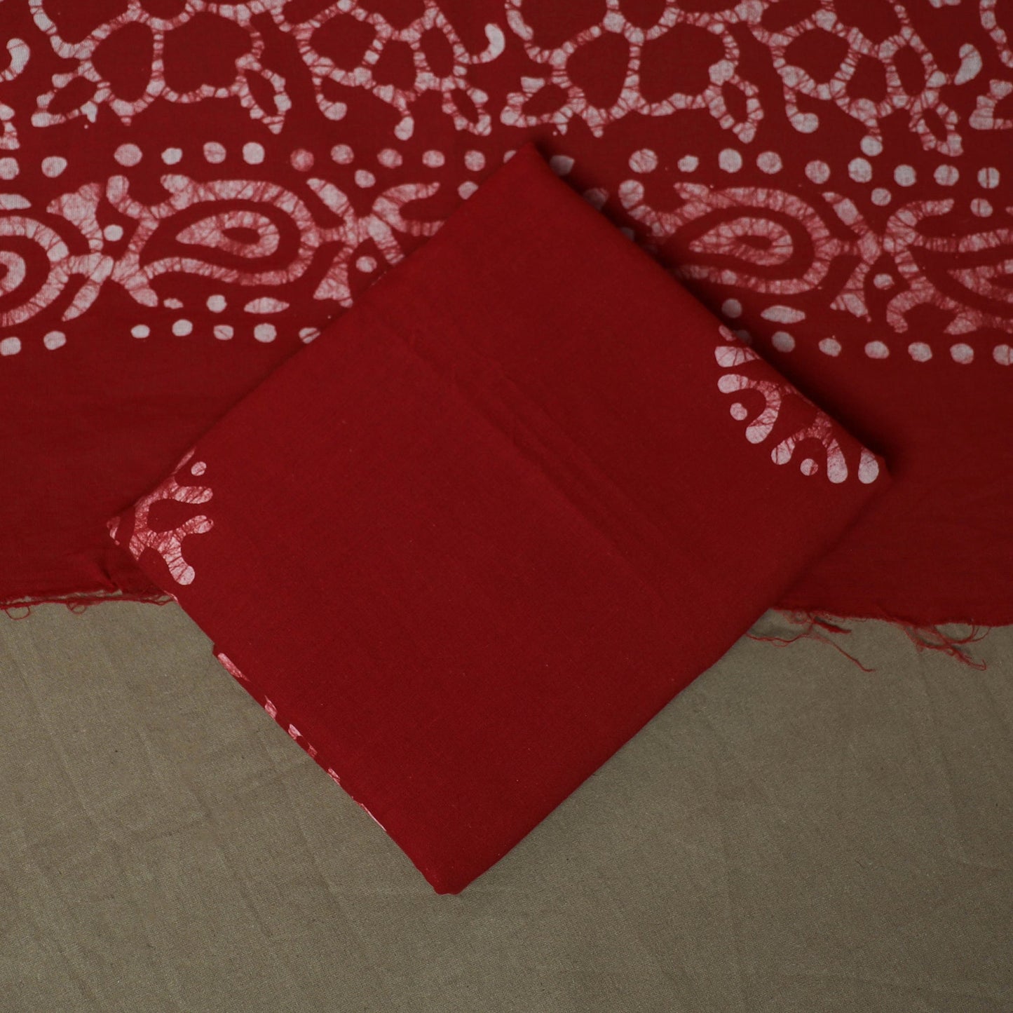 Hand batik cotton 3pc unstitched dress material 61