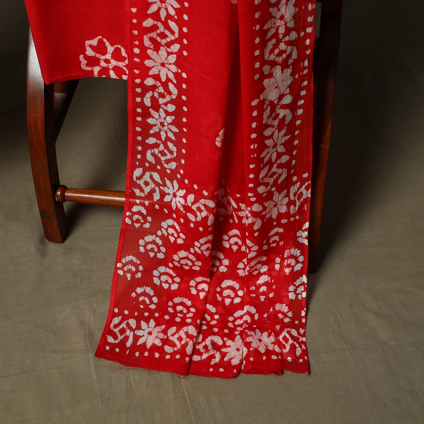 Hand block batik print cotton 3pc unstitched dress material