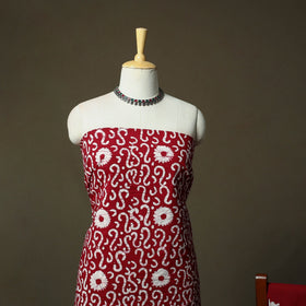 Hand block batik print cotton 3pc unstitched dress material