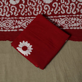Hand block batik print cotton 3pc unstitched dress material