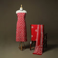 Hand block batik print cotton 3pc unstitched dress material