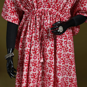 Hand batik cotton long kaftan 04 - handcrafted
