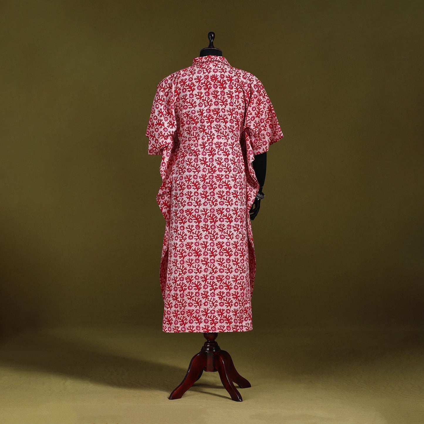 Hand batik cotton long kaftan 04 - handcrafted