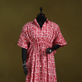 Hand batik cotton long kaftan 04 - handcrafted