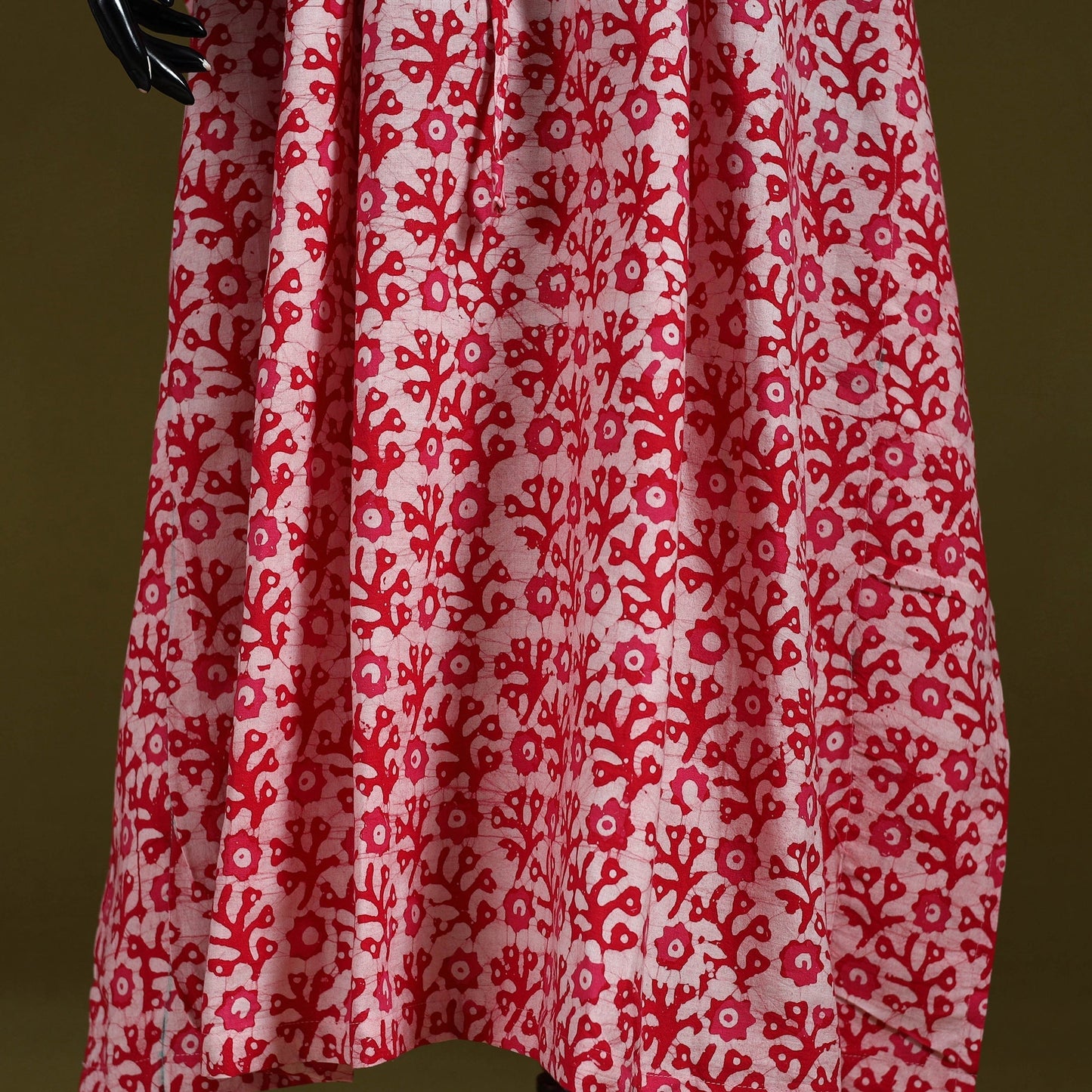 Hand batik cotton long kaftan 04 - handcrafted