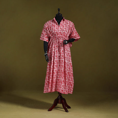 Hand batik cotton long kaftan 04 - handcrafted