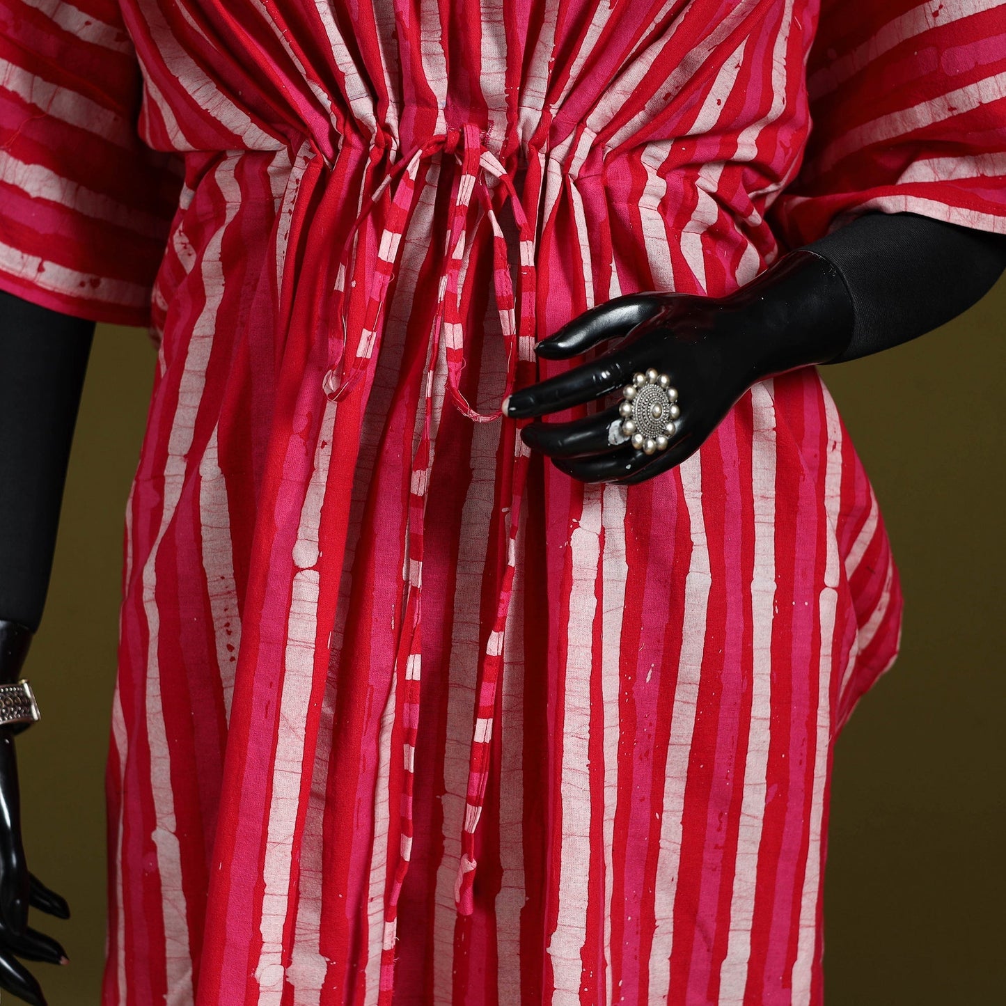 Hand batik cotton long kaftan 24 - handcrafted