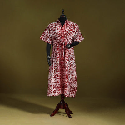 Hand batik cotton long kaftan 32 - handcrafted