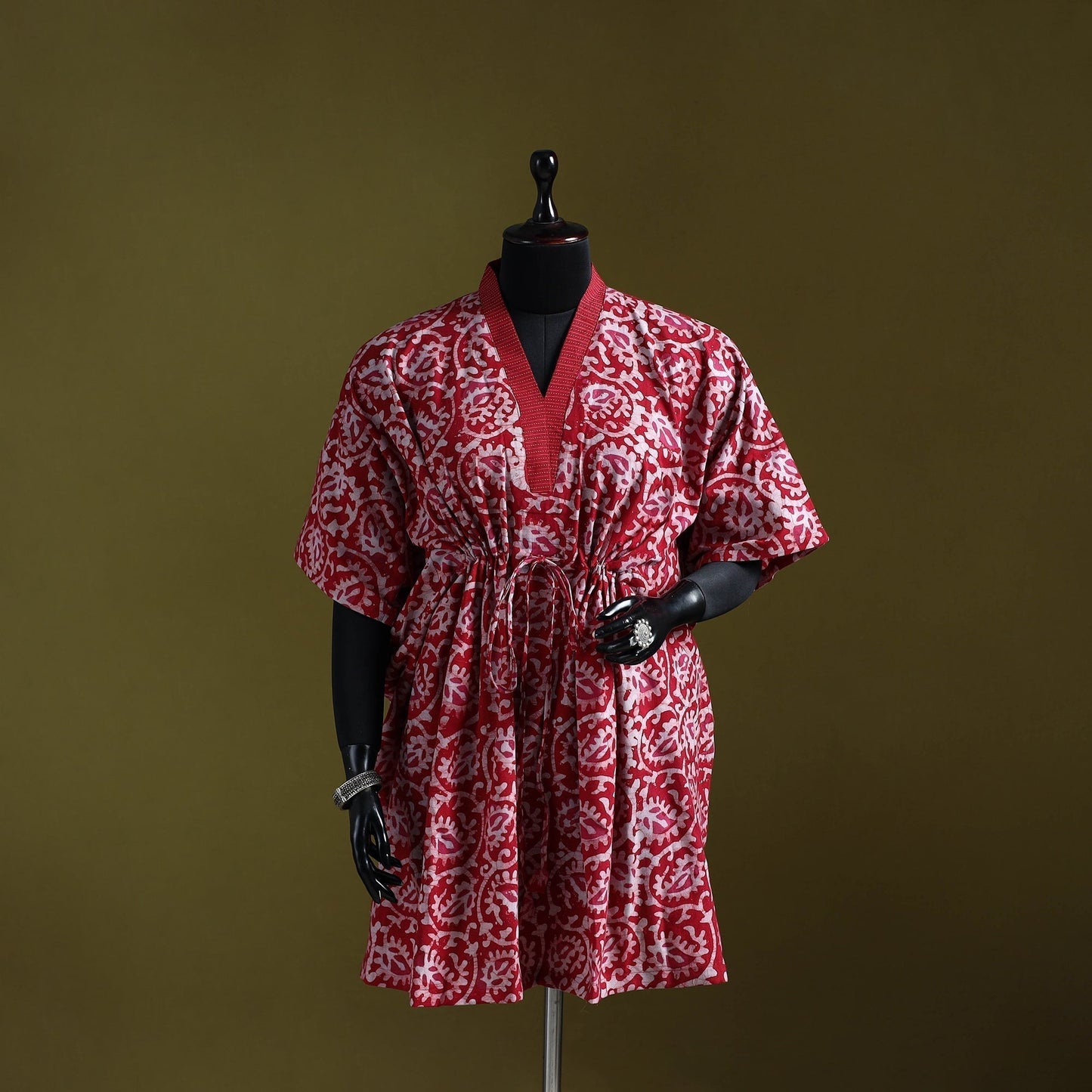 Hand batik cotton medium kaftan 42 - handcrafted
