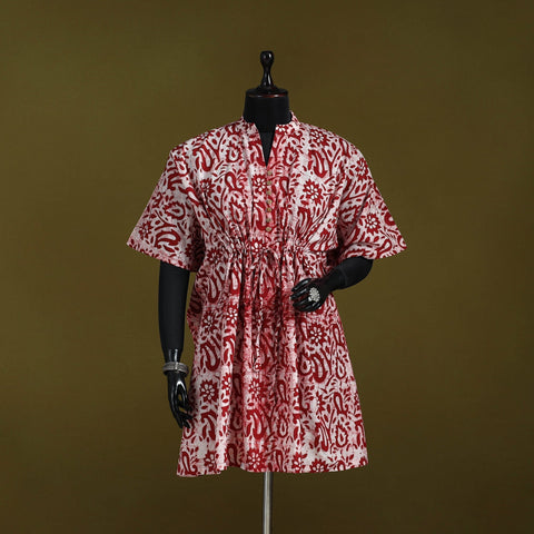 Hand batik cotton medium kaftan 58 - handcrafted