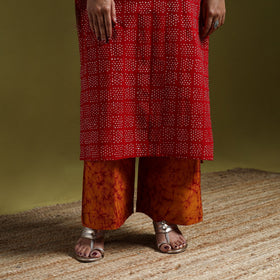 Hand block batik print cotton suit set with dupatta