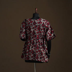 Hand block batik print gota work cotton kaftan (short) 40