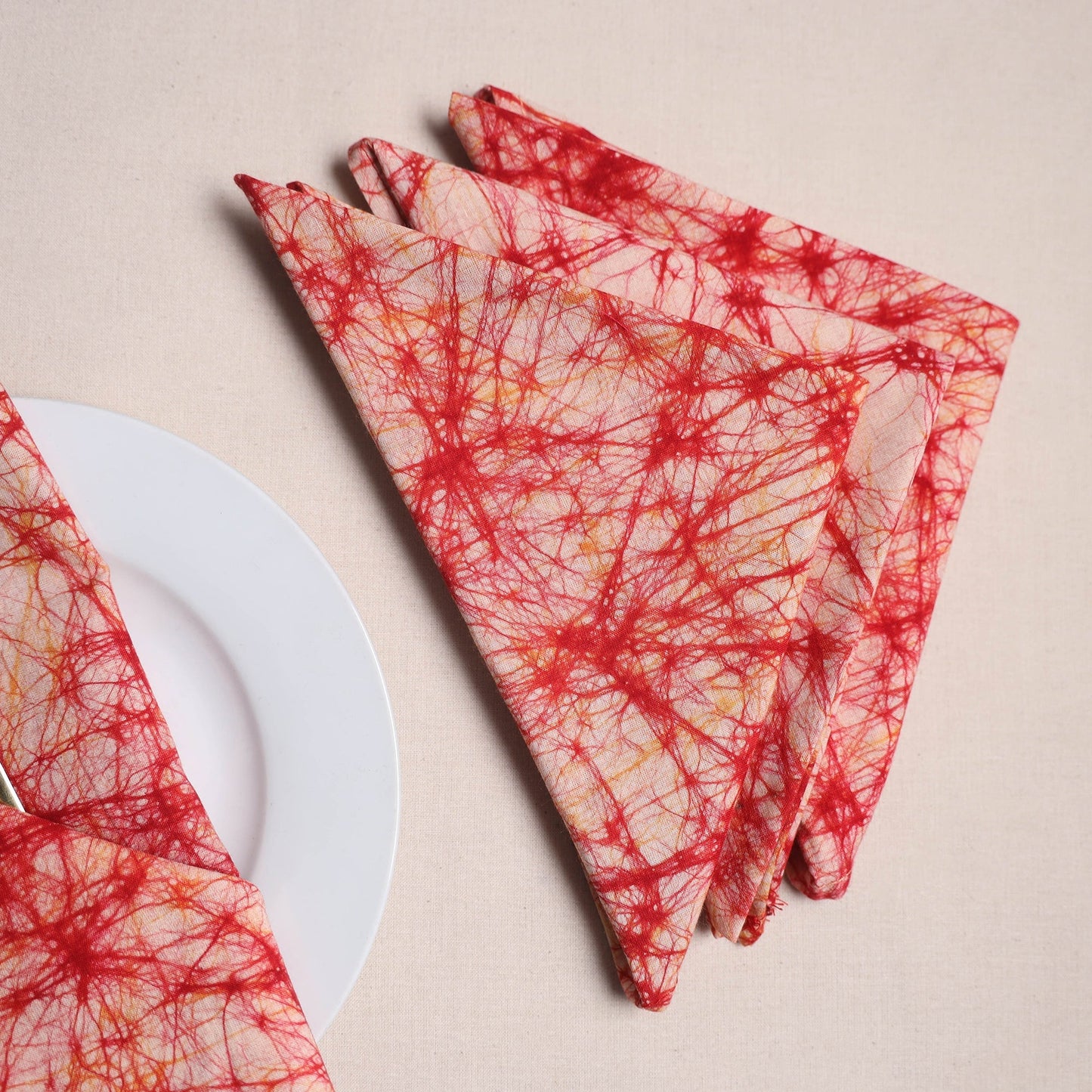 Hand block batik print table napkins (set of 4) 01