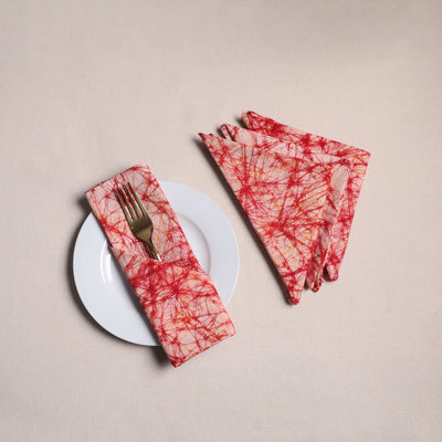 Hand block batik print table napkins (set of 4) 01