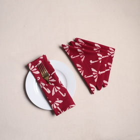 Hand block batik print table napkins (set of 4) 04