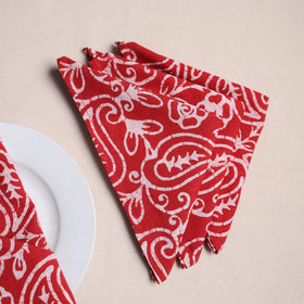 Hand block batik print table napkins (set of 4) 08