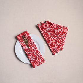 Hand block batik print table napkins (set of 4) 08
