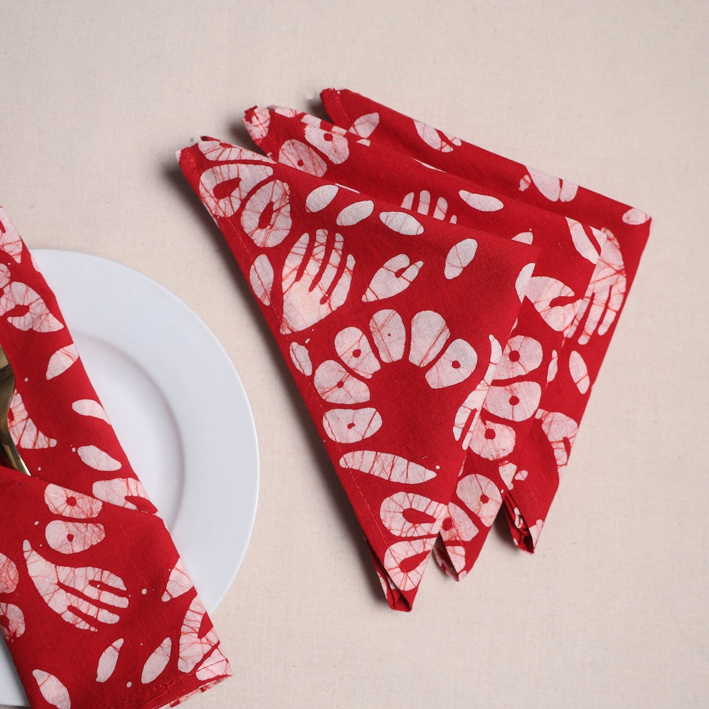 Hand block batik print table napkins (set of 4) 18